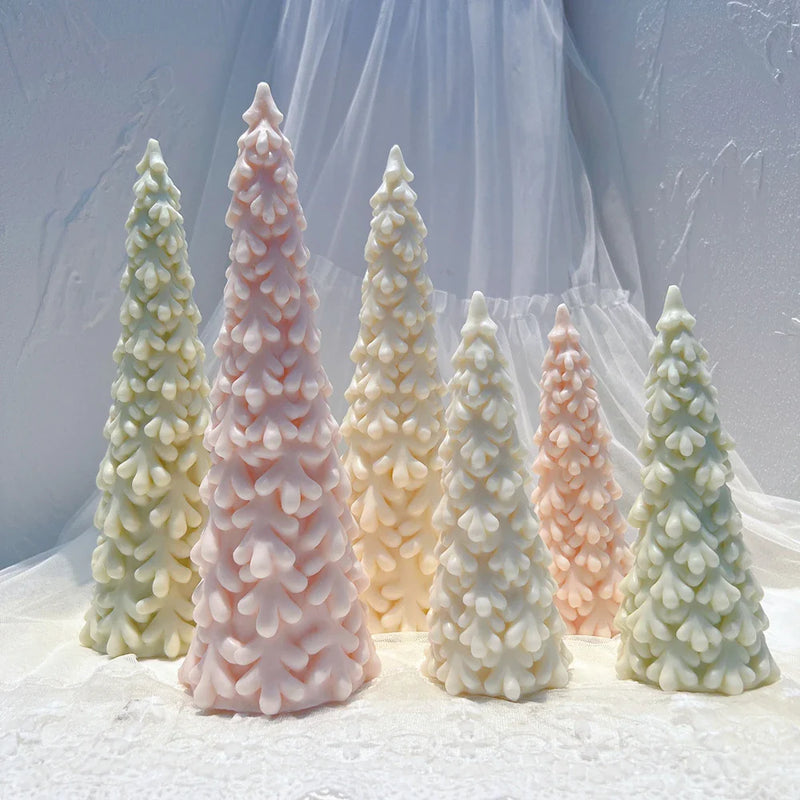 27.2CM Snow Covered Pine Christmas Tree Silicone Candle Mold