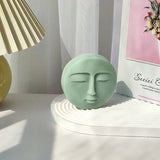 Circular Face Closed Eyes Silicone Candle Mold