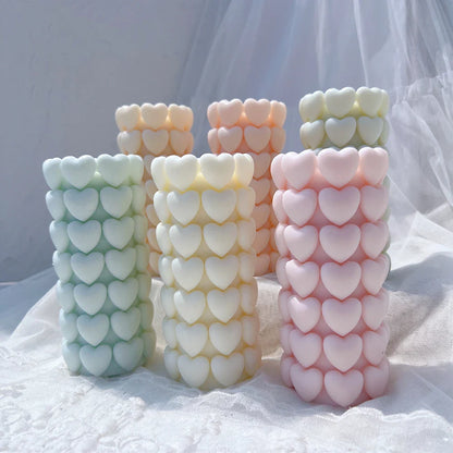 Heart Pillar Silicone Candle Mold: Wedding & Anniversary Gift
