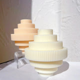 Carved Taper Ribbed Layer Round Silicone Candle Mould