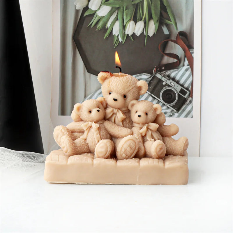 Bear Family Candle Mold