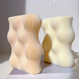 Wave Twirl Rectangle Ribbed Candle Molds