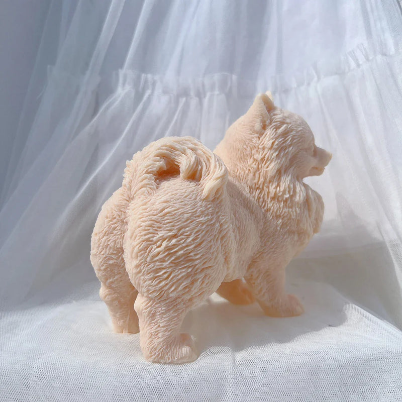 Adorable Pomeranian Puppy Candle Mold