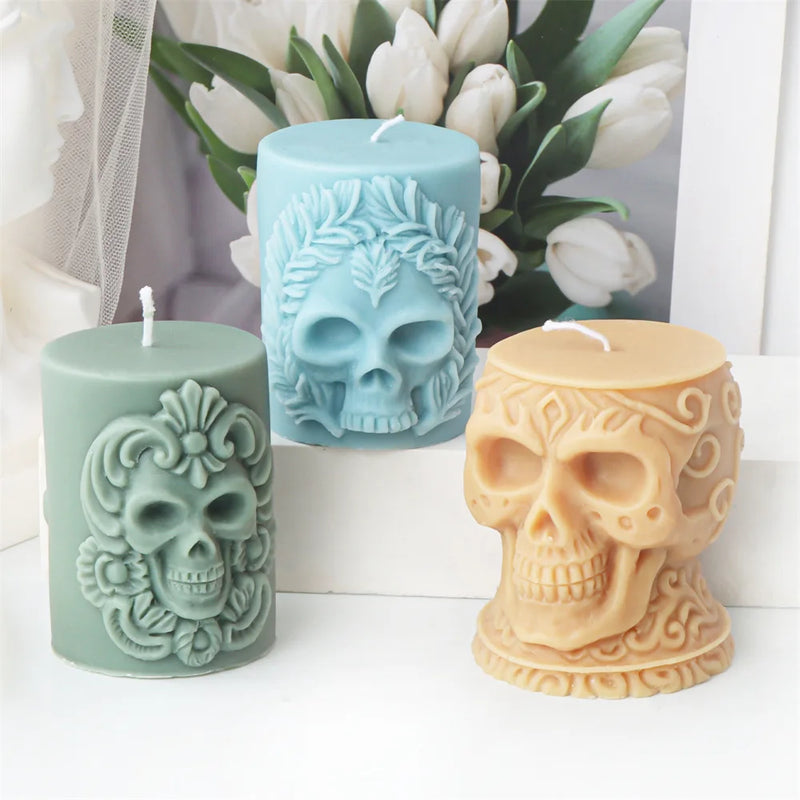 DIY Skull Candle Mold for Halloween Decor