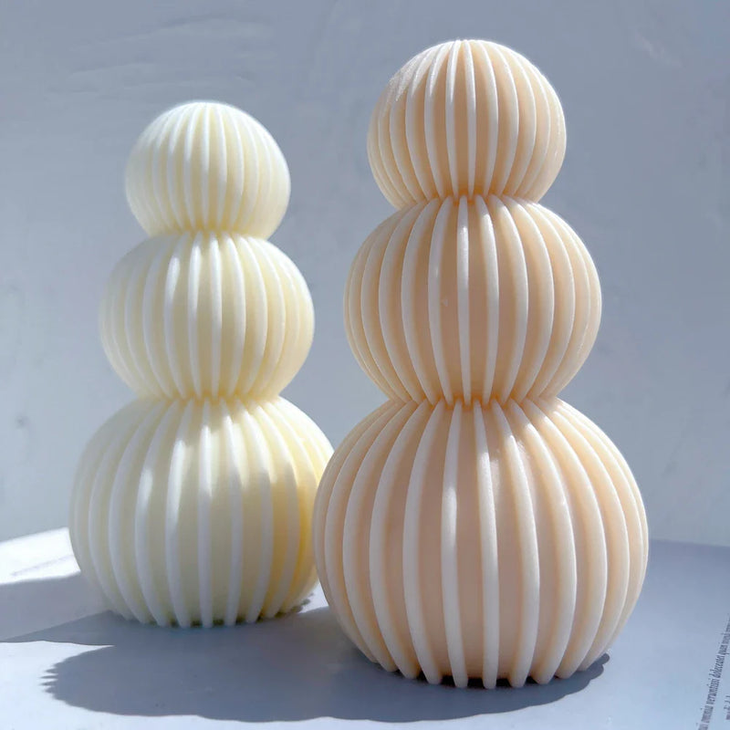 Ball Ribbed Pillar Candle Mold