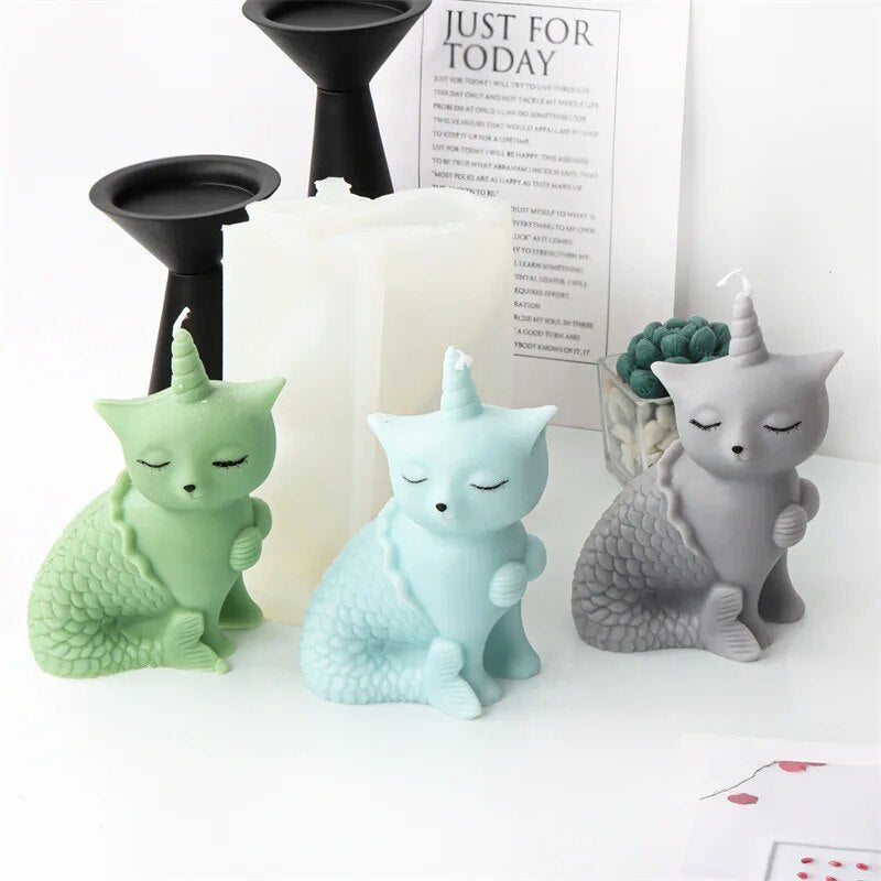 Mermaid Unicorn Cat Candle Mold