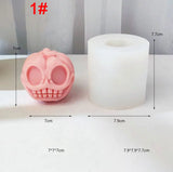 Halloween Devil Pumpkin Head Silicone Candle Mould