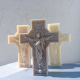 Jesus Statue Cross Candle Mold Silicone