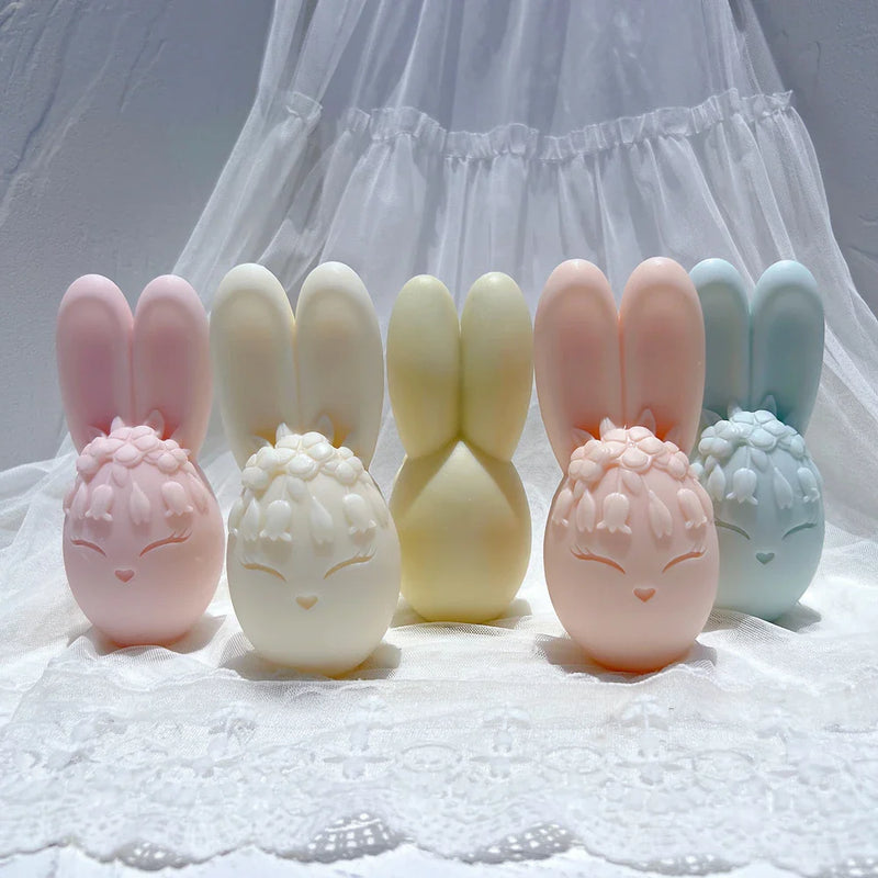 Easter Egg with Rabbit ears Silicone Candle Mold