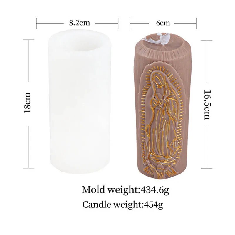 Cylindrical Jesus Family Candle Mold