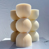 Twist Ribbed Pillar Candle Molds - Geometric Design