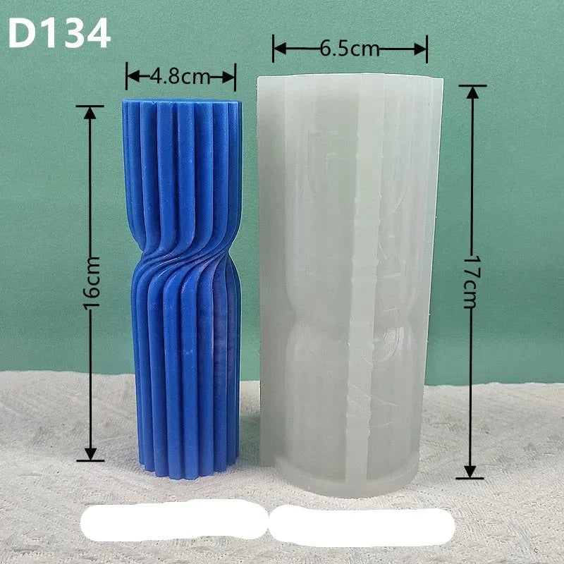 Cylindrical Stripe Pillar Candle Mold