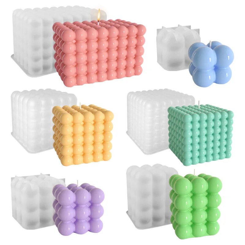 Multi Size Bubble Cube Candle Mold