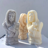 Jesus Christ Holding Lamb Statue Unique Silicone Candle Mold