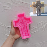 Jesus Statue Cross Candle Mold Silicone