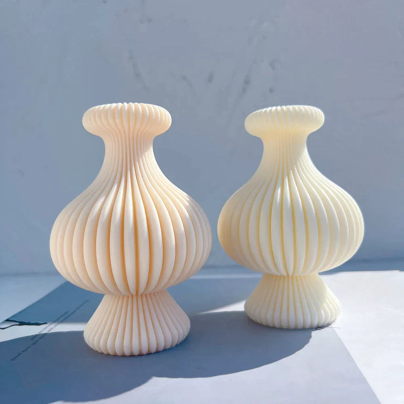 Ribbed Vase Candle Mold