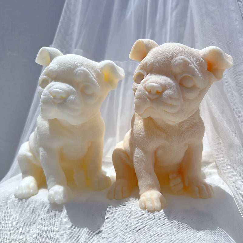 Boston Terrier Puppy Candle Mold