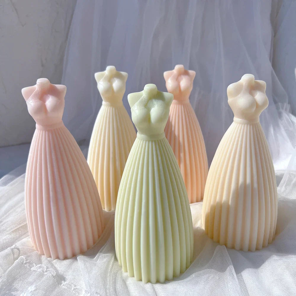 Wedding Dress Silicone Candle Mold