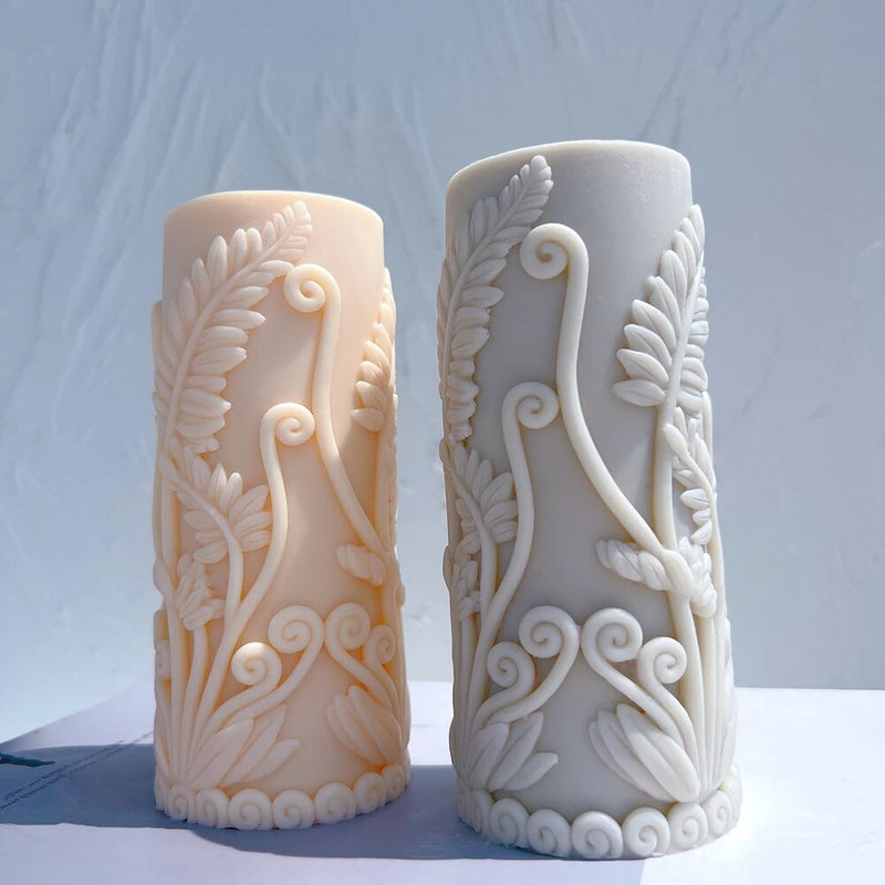 Fern Pillar Candle Mold