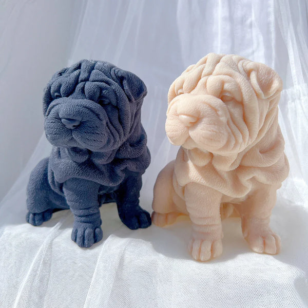 Shar Pei Dog Puppy Silcione Candle Mold