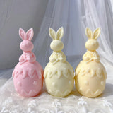 Three Designs Easter Egg Rabbit Silicone Candle Molds