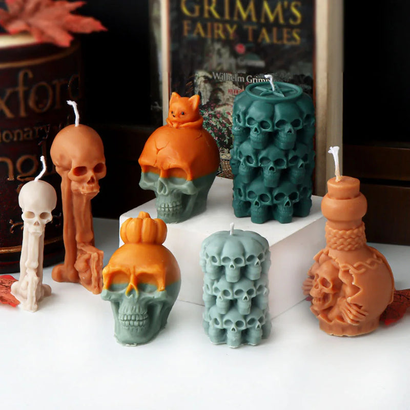 3D Skull Head Candle Molds