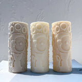 Cat Moon and Stars pillar Candle Mold Moon