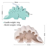 Silicone Animal Candle Molds Frog, Stegosaurus, Owl, Plesiosaur, Tyrannosaurus, Triceratops, Elephant, Giraffe Candles molds