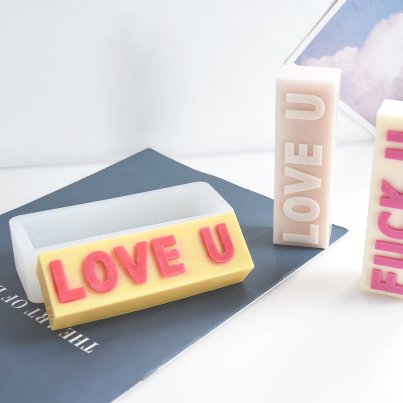 Silicone Typo Candle Mold For Rectangular Gypsum Aromatherapy Household Candles Candles molds