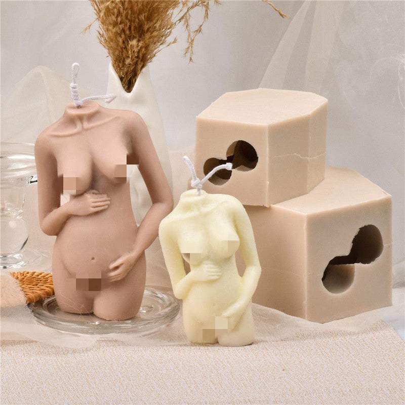 Slanted Shoulder Pregnant Woman Body Candle Mold Woman Size Aromatherapy Candle Mold Candles molds