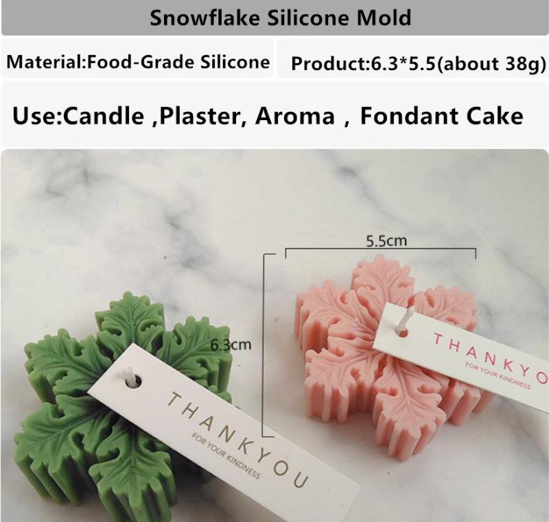 Snowflake Christmas Candle soft silicone Candle mold Candles molds