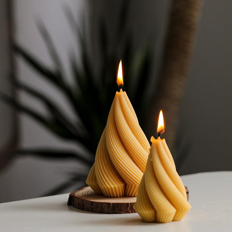 Spiral Cone Silicone Candle Mold, DIY 3D Geometric Candles Molds for Candle Making Candles molds