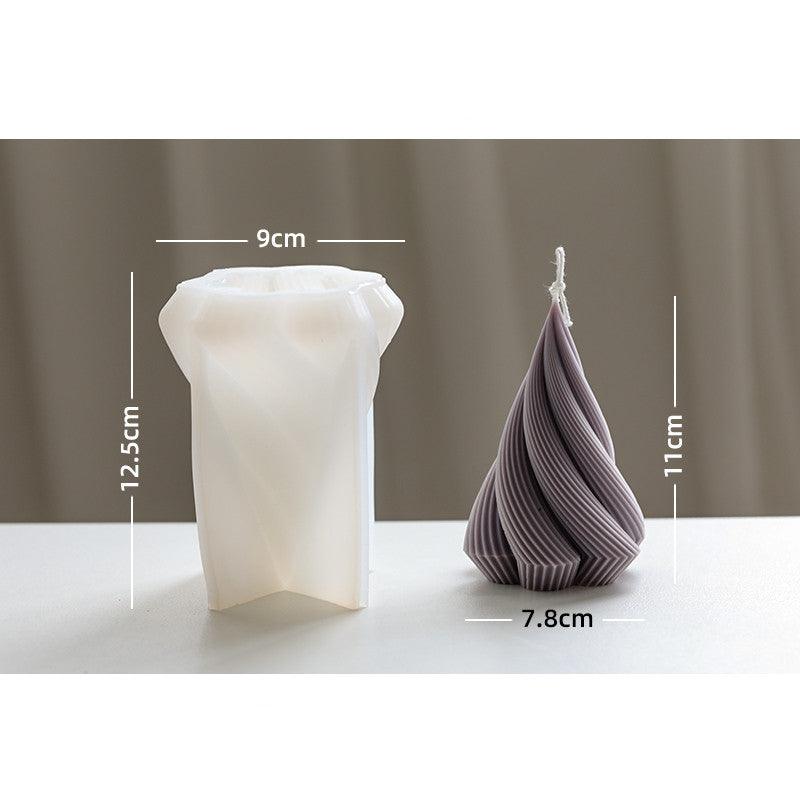 Spiral Cone Silicone Candle Mold, DIY 3D Geometric Candles Molds for Candle Making Candles molds