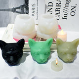 Three Eyed Cat Candle Silicone Molds, Cat Head Molds for Aromatherapy Candle Making Candles molds