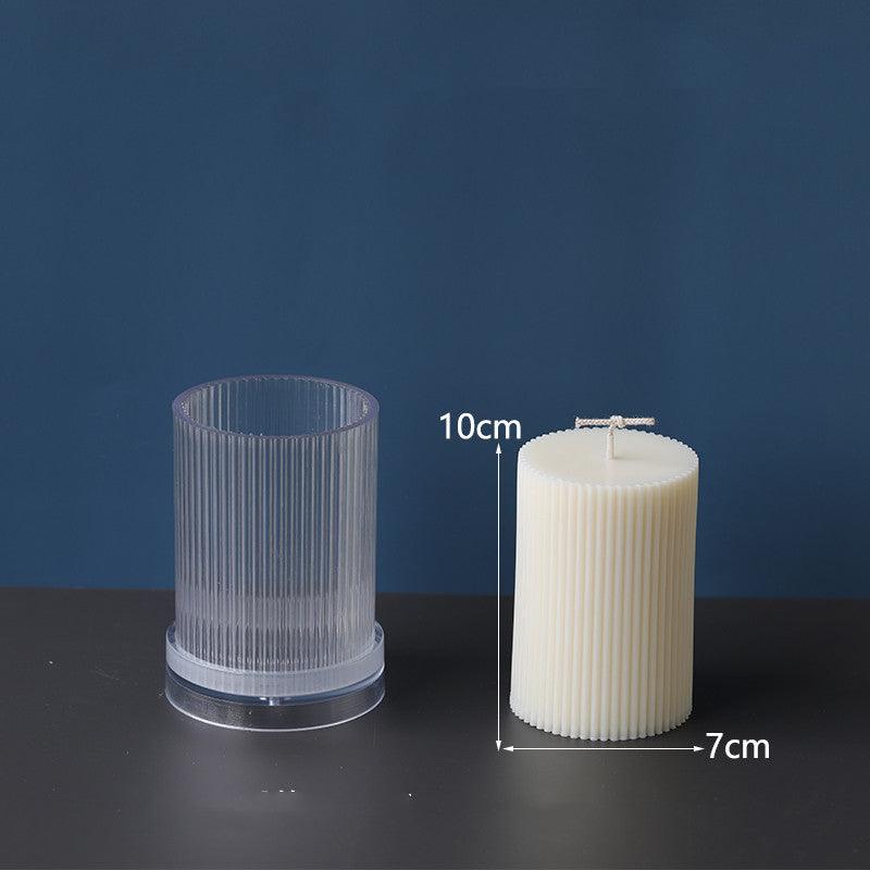 Vertical Striped Cylindrical Candle Mold