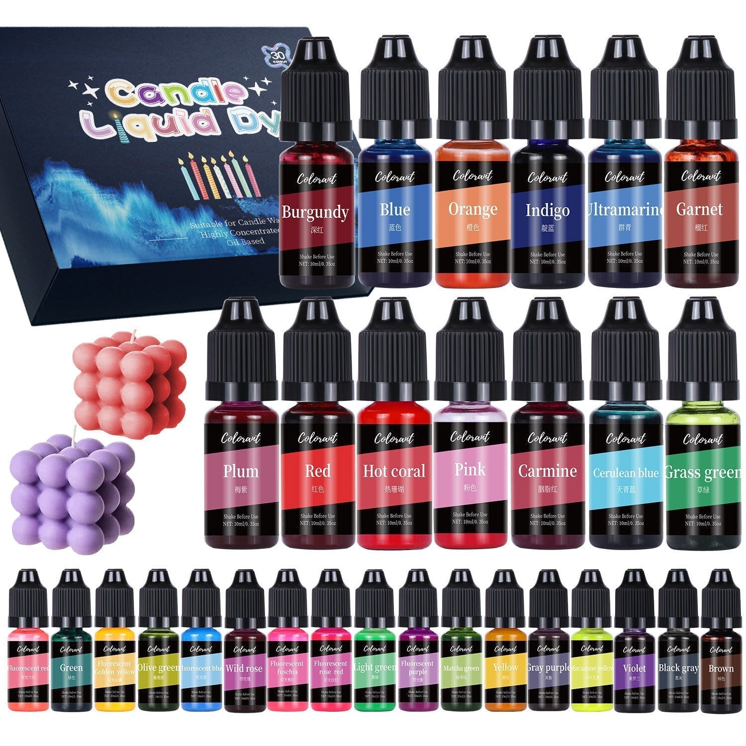 Vibrant Candle Dye Set - Create Custom Colors for Aromatherapy Candles Candles molds