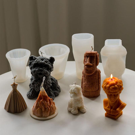 Wedding Dress K2 Mountain Moai monolithic human figure Greek Mythology Figurines Statue Sculpture Candle Molds Candles molds