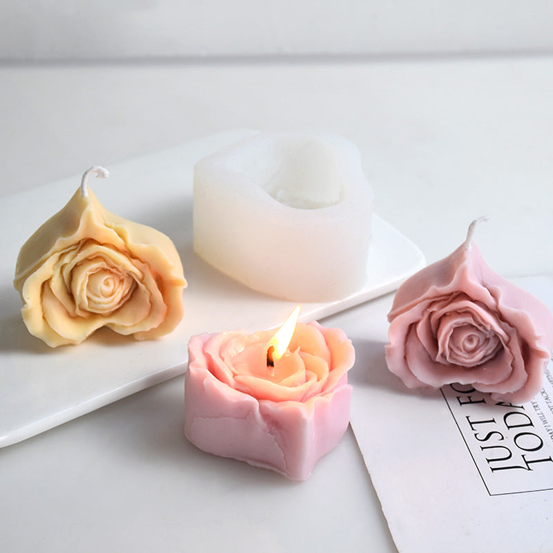 Rose Love Heart Silicone Candle Mold