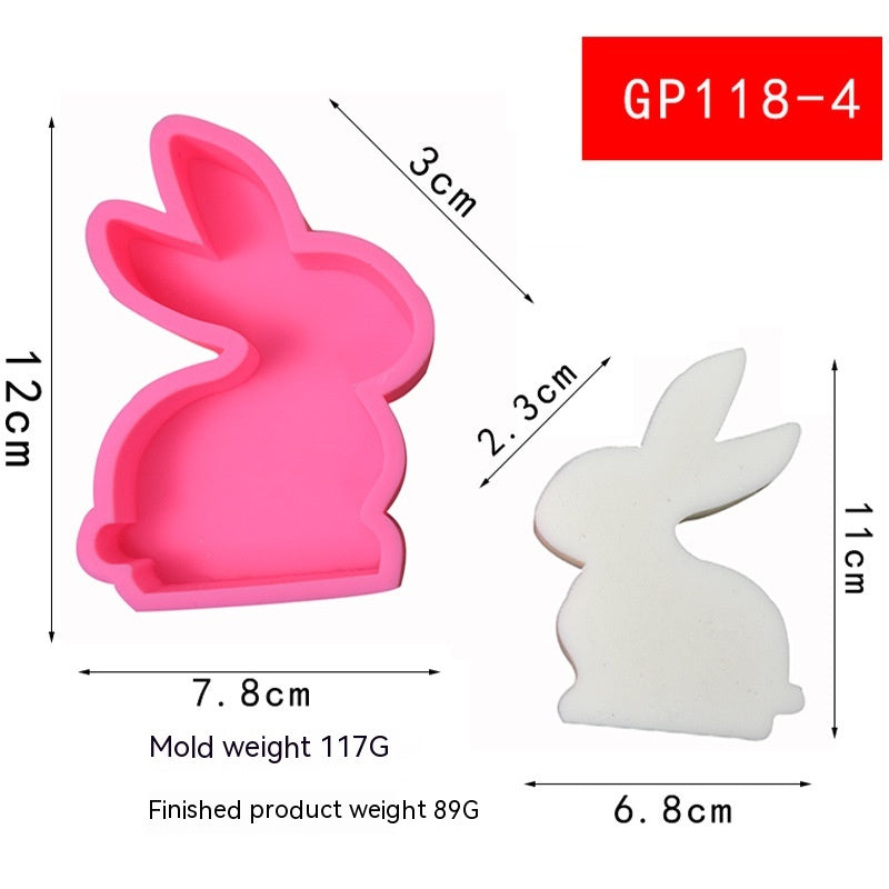 Cute Rabbit Aromatherapy Candle Silicone Mold