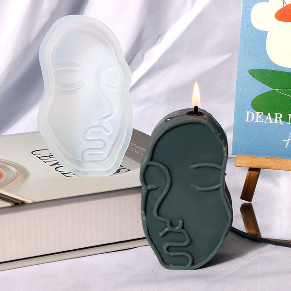 3D Human Face Silicone Candle Mold