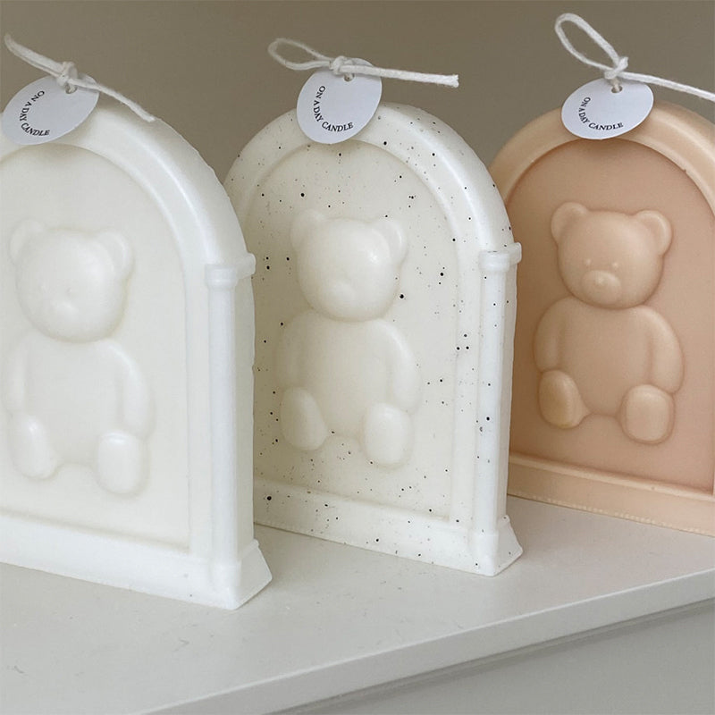 Arch Teddy Bear Photo Frame Scented Candle Silicone Mold